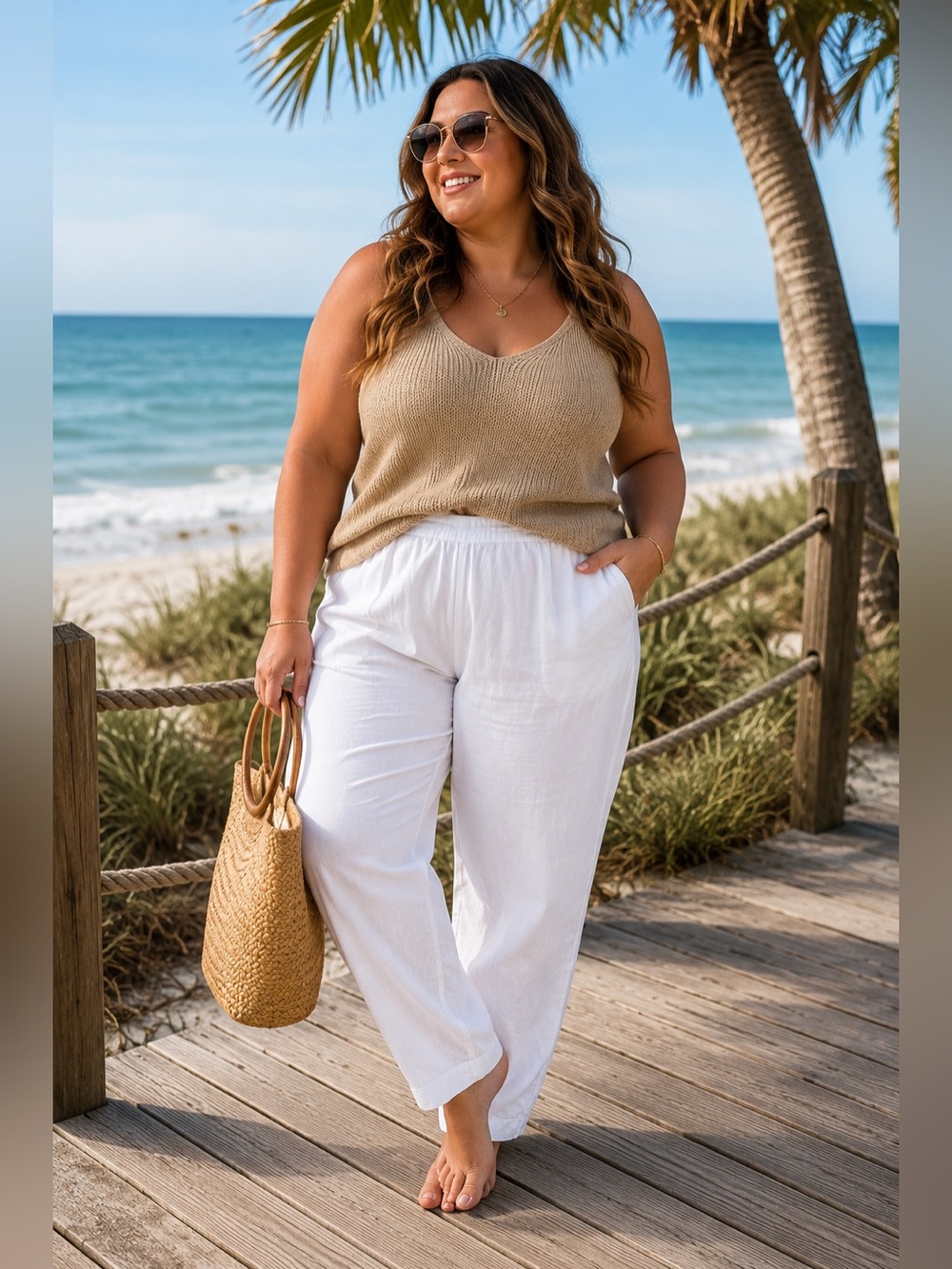NWT J.Jill Linen Stretch Pull-On Pants – White, Women’s 2X | Summer Trousers - Picture 7 of 7